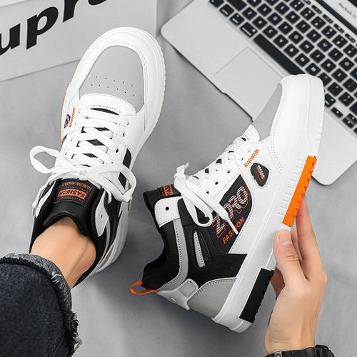 Men's Sneakers With High-top Casual Sneakers White&Grey