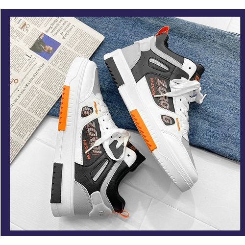 Men's Sneakers With High-top Casual Sneakers White&Grey