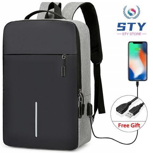 STY 15.6" Notebook Computer Bag Men Business Backpack Rucksacks - Grey