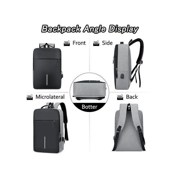 STY 15.6" Notebook Computer Bag Men Business Backpack Rucksacks - Grey