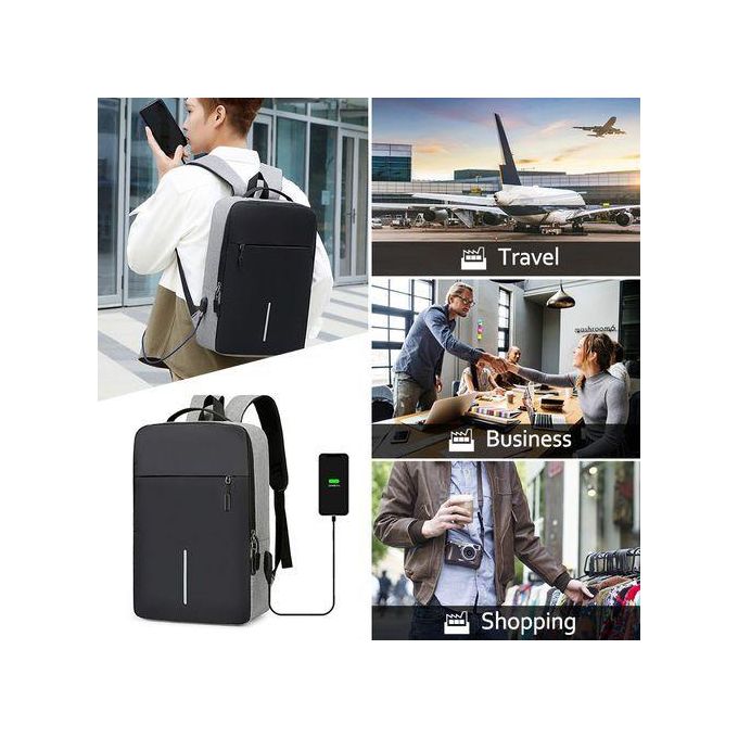 STY 15.6" Notebook Computer Bag Men Business Backpack Rucksacks - Grey