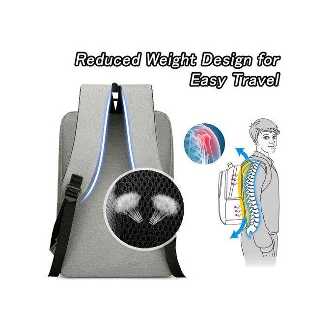 STY 15.6" Notebook Computer Bag Men Business Backpack Rucksacks - Grey